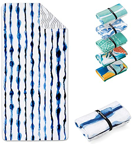 Fit-Flip Strandtuch XXL - Mikrofaser Badetuch - Strandtücher leicht und schnelltrocknend - 100% recyceltes Mikrofaser Handtuch - Strandhandtuch zum Baden (Batik Stripes 200x90cm)