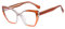 kachawoo TR90 Blue Light Blocking Gläser mit Frühlingsbein Cat Eye Polygon Bunte Rahmen Brillen Mode Rezept OL Eyewear (orange clear frame)