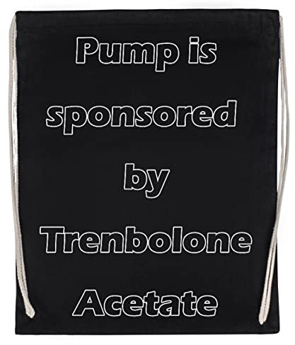 Pump Is Sponsored By Tren Wiederverwendbare Sportreisetasche aus Baumwolle Reusable Sport Bag Cotton Black Backpack