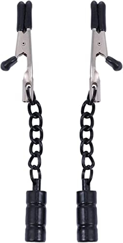 1 Paar Nippelklemmen aus PU-Leder mit Bommel aus Metall, Nippelpiercings, Nippelpiercing, Brustklemmen, Nippel, Körperschmuck für Frauen, Damen, Paar, Klemmen