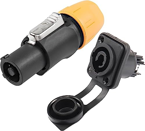 XMSJSIY PowerCon Adapter Connector 3Pin 20A 250V männliche weibliche Panel Mount Kopf Lautsprecher Power Connector wasserdicht für Bühnenlicht Power, Audio Video Ausrüstung und mehr (Output)