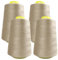 4 Bobine di filo per cucire (4.500 metri/rotolo), Filo in poliestere ad alta resistenza, Bobine di filo per lavori di cucito, (5000Y, Beige 3465)