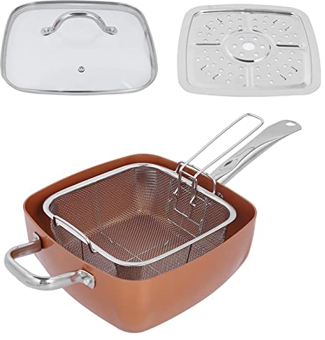 Cuiseur VapeurFournitures de Casseroles, Cuivre, Acier Inoxydable, Acier Inoxydable Antiadhésif, Verre, Aluminium, Poêle Antiadhésive, Poêle à Frire Antiadhésive Carrée Electric Frying Pans