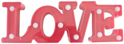 Amosfun Love Letter Decor Light Led Alphabet Sign for Valentine's Day Romantic Present Decoration Creative Atmosphere Light for Wedding Table Centerpiece Lightweight Stable Design