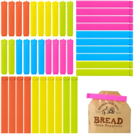 Redamancy 40 Pezzi Chiudi Sacchetti, 7/11cm Mollette Alimenti, Colorate Clip Chiudi Sacchetti per Snack, Caffè, Caramelle