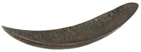 LOLAhome Centro de Mesa Bandeja Grabado Dorado de Aluminio de 16x58x13 cm