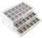 Azonelife Acryl Schmuckschatulle mit 3 Schubladen Ohrring Aufbewahrungs Schmuckkästchen für Damen, Schmuckschatulle Mädchen Ohrringe Aufbewahrung, Schmuck Organizer für Ohrringe Ringe Halsketten