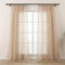 L.Z.E Vorhänge Beige für Wohnzimmer, Transparente Gardinen mit Kräuselband für Schienensystem, Sand Schiene Vorhang Gardine für Schlafzimmer, 2er Set Leinenoptik Gardinenschals Modern 245 cm Lang