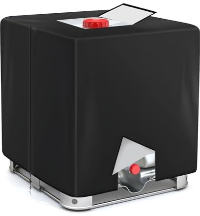 Aipwerer IBC Copertura Serbatoio Acqua 1000 Litri, Copertura Cisterna 1000 Litri Esterno Impermeabile Anti Polvere Anti UV, 600D Oxford Copertura IBC Serbatoio per Acqua Piovana (120x100x116cm)