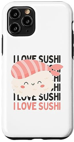 iPhone 11 Pro I love Sushi funny cute animal crossing food Kawaii Sushi Case