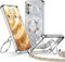 XYZ für Samsung Galaxy S20 FE Hülle mit Band, Herzen Doppelring Ständer Luxus Glitzer HandyHülle Kameraschutz, Frauen Stoßfest Elektroplattiert Soft TPU SchutzHülle Clear Samsung S20 FE Case,Silber