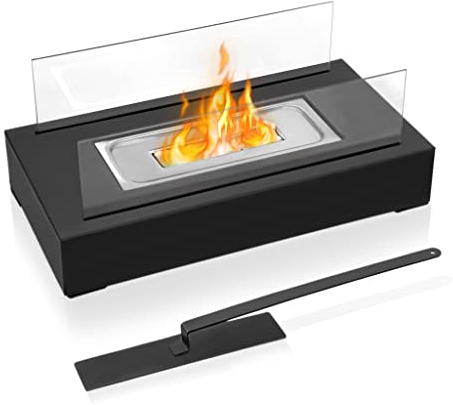 FIVMEN Tischkamin Tischfeuer mit Brennkammern und Löschhilfe Ethanol Kamin Indoor & Outdoor Zum Heizen für Terrasse Balkon Garten Deko - Typ C