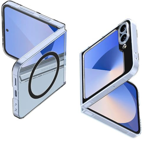 Spigen Air Skin OneTap Metal Ring MagFit Hülle Kompatibel mit Samsung Galaxy Z Flip 6 und Z Flip 7 FE -Schwarz