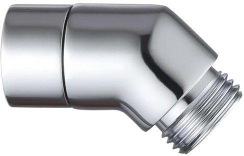 WeddHuis Adattatore Soffione Doccia, Adattatore Doccetta Regolabile, Connettore Braccio Doccia Inclinato a 45 Gradi (Argento)