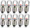 Ruiandsion Lampadina LED E10 24V Super Rosso 2835 1 SMD Chips, lampadina sostitutiva per l'illuminazione domestica, automobilistica e per armadi d'albergo, confezione da 10 pezzi