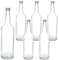 MamboCat Lot de 6 bouteilles à col droit de 1 l + bouchon à vis argenté I Bouteille en verre durable avec couvercle à visser 1000 ml I À remplir pour jus, eau, huile, vinaigrette, etc