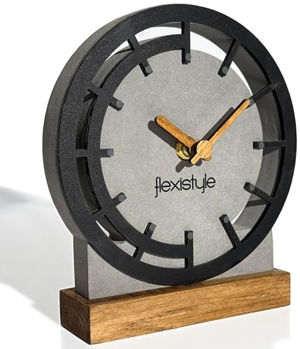 FLEXISTYLE Modern standuhr klein aus Holz Eiche Wohnzimmer Badezimmer (Style 5)