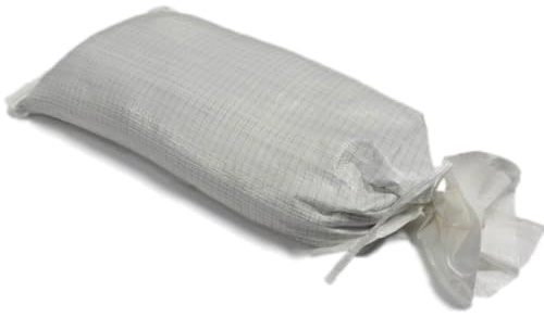 sackmaker FLOOD DEFENCE Heavy Duty Sandbags - White, Black & Yellow - UV Protected - Unfilled - Industrial Grade with Sunlight Protection (10, White)
