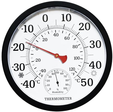 Tarqite Wireless Indoor Outdoor Thermometer Hygrometer | No Battery Needed, Large LCD Display, Temperature and Humidity Monitor, For Home, Greenhouse and Garden