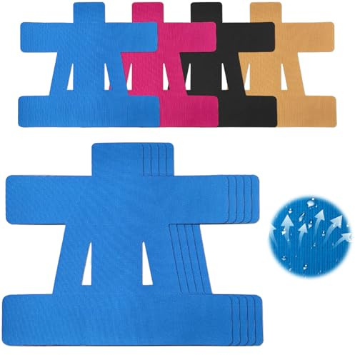 LiangMai 12 pezzi Nastro Kinesiologico Spalla pretagliato - Spalla Tape Kinesiologico precut kinesio tape, impermeabile nastro fisioterapico professionale dolore al spalla correzione posturale