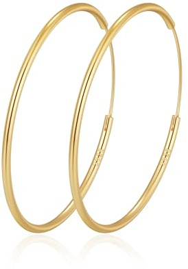 MOROTOLE Creolen Silber 925 für Damen 14 Karat Vergoldete Gold/Silber Endlos Creolenes Hypoallergene Große Ohrringe Gold Silber Creolen 30/40/50/60/70 mm