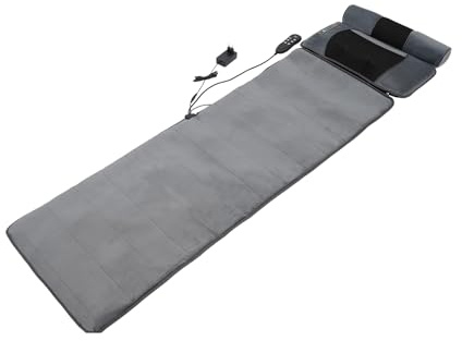 Zoobotanica Massagematte mit 10 Vibrationsmotoren und Wärmefunktion, Elektrisches Ganzkörpermassagematte, Nacken und Schulter-Rückenmassagegerät, Massagesitzauflage,Massagegerät (Grau)