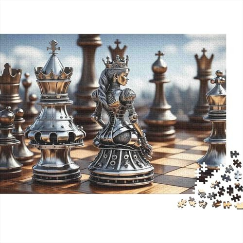 Metallic Chess Queen Jigsaw Puzzles Puzzles for Adults Kids. 1000 Piece Whimsical Challenge Toy Educational Games Home Decoration for Educational Games Gifts 70x50cm/1000pcs
