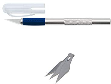 Wedo 078621 Cutter Bisturi con 3 Lame di Ricambio, Argento