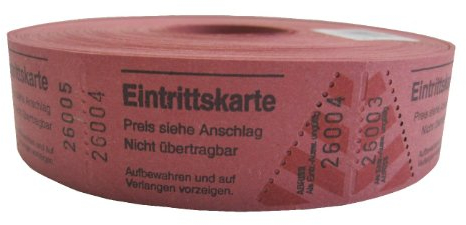 Wolf & Appenzeller 501004 - 1000 Eintrittskarten, fortlaufend nummeriert, rot