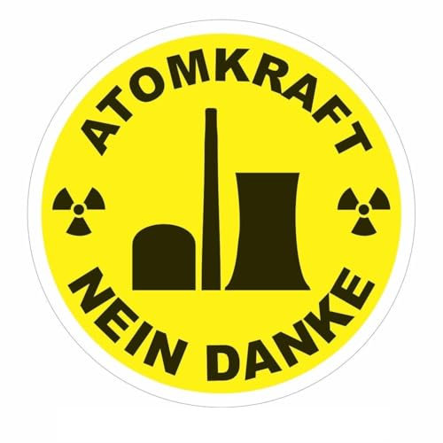 carstyling XXL Aufkleber Atomkraft - Nein Danke Ø 70 mm
