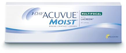 ACUVUE MOIST 1-DAY Multifocal Tageskontaktlinsen spenden Feuchtigkeit – Tageskontaktlinsen mit 5.75 dpt und BC 8.4 – UV Schutz & Komfortables Tragegefühl – 30 Linsen