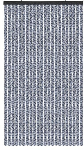 Rideau, Tissu, Meliert blau - weiß - silber, 100 x 220 cm