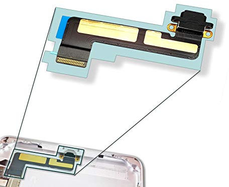 TechZone Black Charging Port Charger Connector Flex Cable for Apple iPad Mini 1 2 3 Models A1432 A1489 A1599
