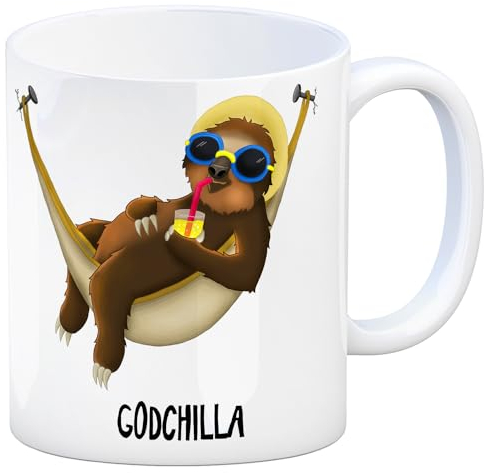 trendaffe Kaffeebecher mit Faultier in Hängematte Motiv und Spruch: Godchilla