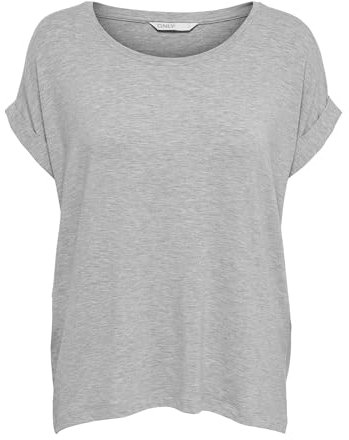 ONLY Women's Onlmoster S/S O-Neck Top Noos JRS T-Shirt, Light Grey Mix, XXL