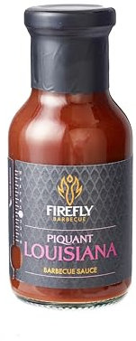 Firefly Barbecue Louisiana BBQ Sauce with Bayou Flavours - Tangy Sweet & Spicy Barbecue Sauce for Chicken, Pork & Seafood - Tomato & Molasses Blend with Cayenne Kick 250ml