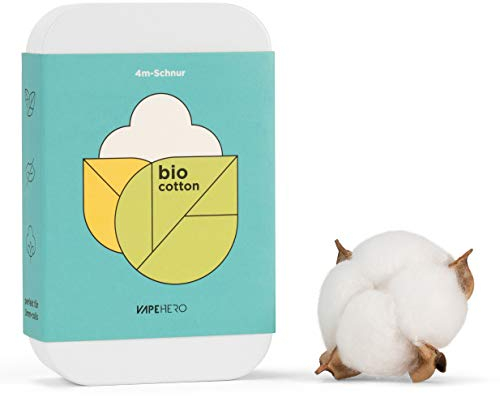 VapeHero® Bio-Kordel aus Baumwolle | Vape Cotton Watte E Zigarette | Extra Lange E-Zigaretten Watte | 4 Meter | Für Wicklungen ab 3 mm