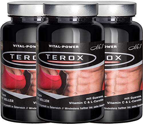 B.P.V - Terox 180 Kapseln Turbo TF-burner. Mit Guarana-Extrakt, Vitamin C, Bitterorangen-Extrakt, L-Carnitin, Grüner Tee-Extrakt