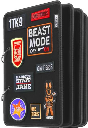 OneTigris Patch Board, Flip-Page Patch Book Tactical Patches Booklet Organizer Mini Display Panel Holder with Metal Removable Ring Binders, 11 x 8