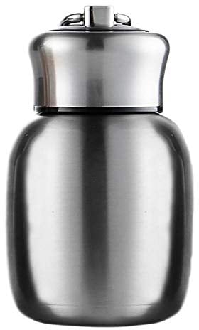 Small Mini Flask Vacuum Insulated Water Bottle Portable Leakproof Travel Mug Stainless Steel Cold and Hot 7oz/200mL Thermal Flask for Kids Children Women School Office Lunch Coffee Milk Tea (Silver)