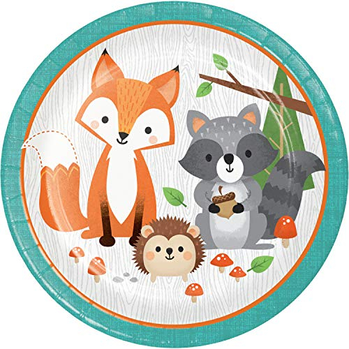 Creative Party PC343945 Wild One Woodland Animals Lot de 8 assiettes en carton Multicolore 22,9 cm