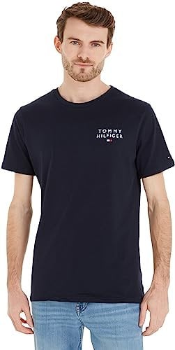Tommy Hilfiger T-Shirt Homme Manches Courtes Encolure Ronde, Bleu (Desert Sky), XL