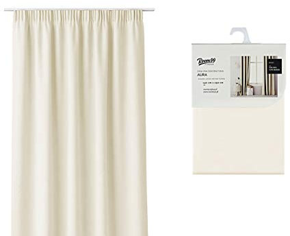 ROOM99 Vorhang mit Kräuselband Aura 140 x 250 cm Breite x Höhe Schiebegardinen Modern Curtain Wohnzimmer Schlafzimmer Helle Creme, 1 Stück