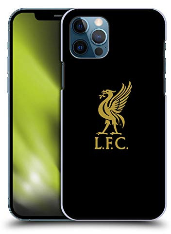 Head Case Designs Officially Licensed Liverpool Football Club Gold Logo On Black Liver Bird Hard Back Case Compatible With Apple iPhone 12 / iPhone 12 Pro