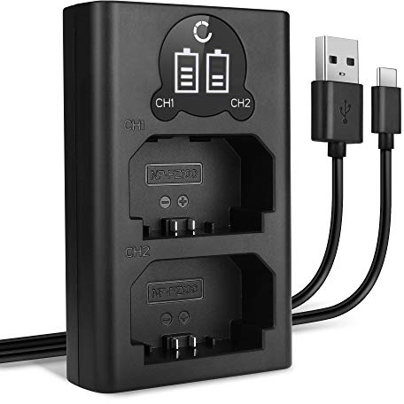 CELLONIC Smart & Fast NP-FZ100 Dual Charger compatible with BC-QZ1 Charging Cable USB Power Supply