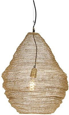 Qazqa - Orientalisch Orientalische Hängelampe I Pendellampe I Pendelleuchte Gold I Messing 45 cm - Nidum I Wohnzimmer I Schlafzimmer - Stahl Rund - LED geeignet E27