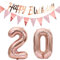 Palloncini 20 anni decorazione donne rosegold+ghirlanda buon compleanno +catena 40 numeri palloncino 20 palloncini 20 anni decorazione compleanno donne decorazione compleanno 20 compleanno deco(20)