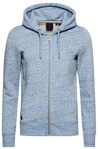 Superdry Vintage Logo EMB Ziphood Sweat à Capuche, La Blue Marl, XS Femme