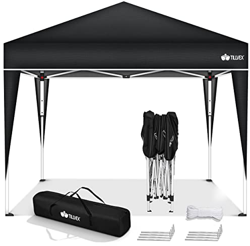 tillvex Tonnelle de Jardin 3 x 3 m Pliable | Tente Pliante à Hauteur réglable | Auvent pour Camping, Festival, Plage | Protection UV 50+ | Chapiteau avec Sac