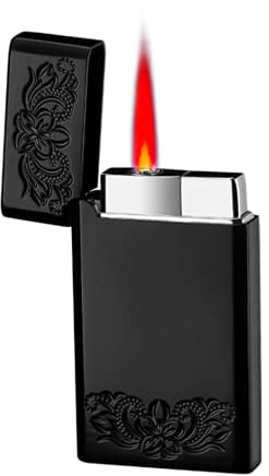 (ohne Gas) Feuerzeug mit Gas befüllt,Jetflamme Premium Feuerzeug,Sturmfeuerzeug mit Jetflame,Rote Flamme